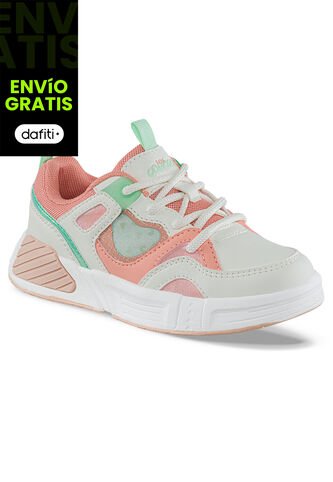 Tenis Casuales Jipot Blanco-Coral Los Gomosos Para Niña Los Gomosos
