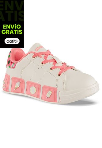 Tenis Casuales Ferinn Beige-Rosa Los Gomosos Para Niña Los Gomosos