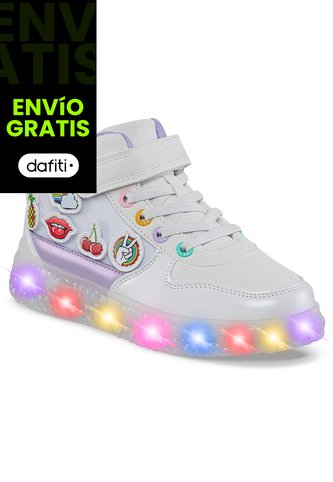 Tenis Luces Gernal Blanco-Lila Para Niña Los Gomosos Los Gomosos
