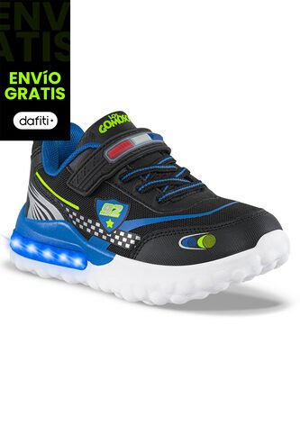 Tenis Con Luces Chitter Negro Los Gomosos Para Niño Los Gomosos