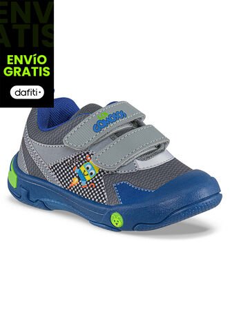 Tenis Casuales Lopey Gris-Azul Los Gomosos Para Bebé Los Gomosos