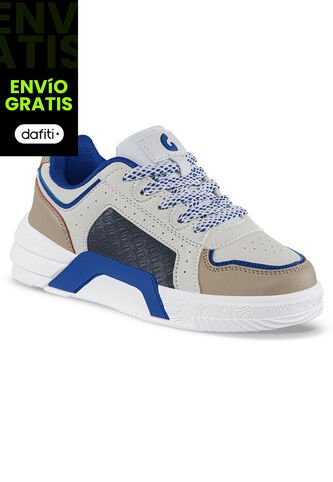 Tenis Urbanos Miro Beige-Azul Los Gomosos Para Niño Los Gomosos