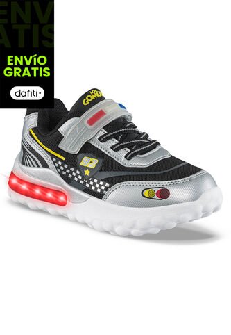 Tenis Con Luces Chitter Plata Los Gomosos Para Niño Los Gomosos