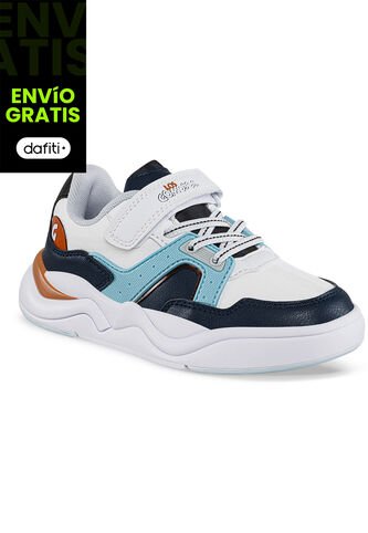 Tenis Casuales Tynar Blanco-Azul O Los Gomosos Para Niño Los Gomosos