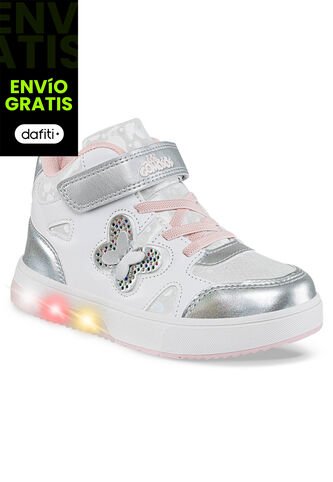 Tenis Luces Nubi Blanco-Rosa Los Gomosos Para Niña Los Gomosos