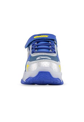 Tenis Patines Luces Tordo Azul-Plata Para Niño Los Gomosos