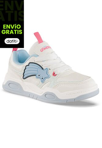 Tenis Casuales Hobor Blanco-Azul Los Gomosos Para Niña Los Gomosos