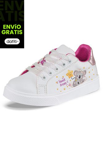 Tenis Casuales Noggin Blanco-Rosa Los Gomosos Para Niña Los Gomosos