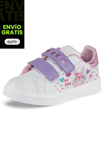 Tenis Casuales Reny Blanco-Rosa Los Gomosos Para Niña Los Gomosos