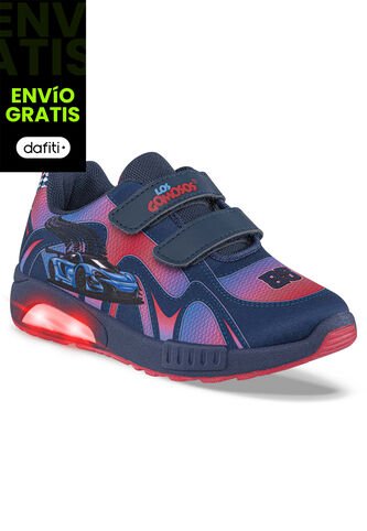 Tenis Con Luces Kenok Azul O-Rojo Para Niño Los Gomosos Los Gomosos