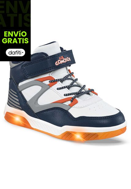 Tenis Con Luces Trew Azul O-Nar Para Niño Los Gomosos