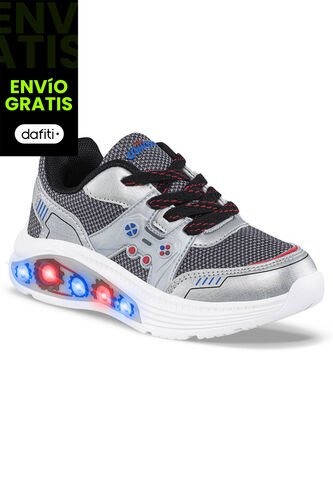 Tenis Con Luces Zorin Gris Para Niño Los Gomosos Los Gomosos