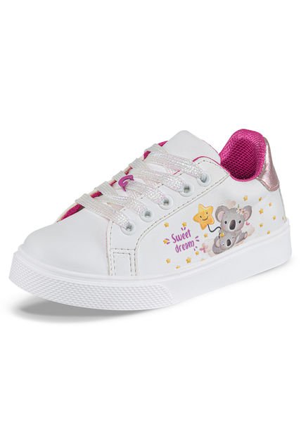 Tenis Casuales Noggin Blanco-Rosa Los Gomosos Para Niña