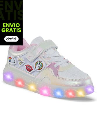 Tenis Luces Gerfy Blanco Para Niña Los Gomosos Los Gomosos