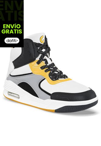 Tenis Urbanos Tobin Blanco-Negro Para Niño Los Gomosos Los Gomosos