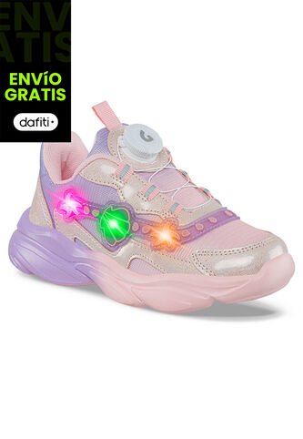 Tenis Luces Jomir Rosa Para Niña Los Gomosos Los Gomosos