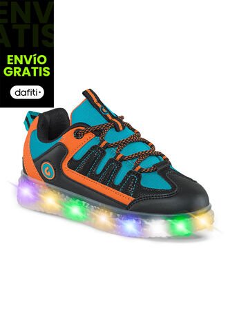 Tenis Con Luces Isser Negro Para Niño Los Gomosos Los Gomosos