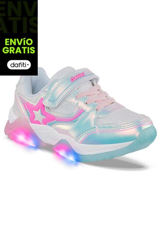 Tenis Luces Lunex Blanco Para Niña Los Gomosos Los Gomosos