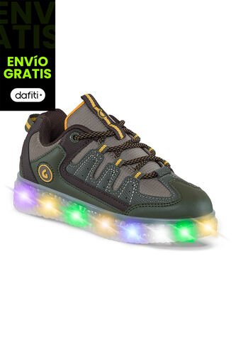 Tenis Con Luces Isser Verde Para Niño Los Gomosos Los Gomosos