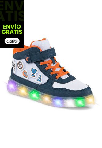 Tenis Con Luces Dulor Azul Osc Para Niño Los Gomosos Los Gomosos