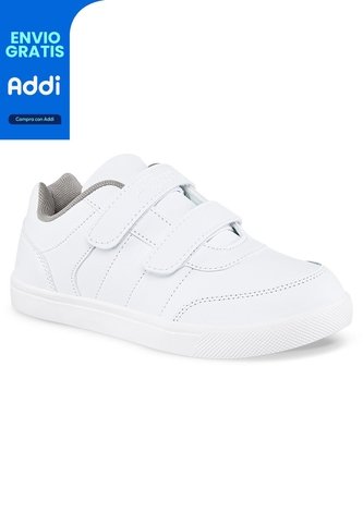 Tenis Escolares Skoly Velcro Blanco Para Niño Y Niña Los Gomosos Los Gomosos