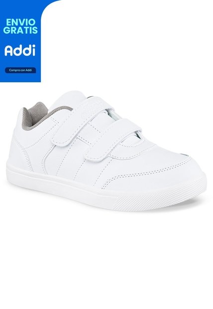 Tenis Escolares Skoly Velcro Blanco Para Niño Y Niña Los Gomosos