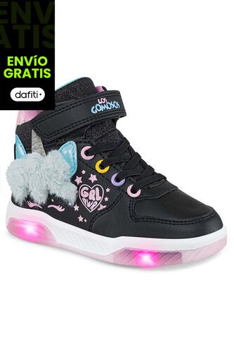 Tenis Luces Konno Negro Para Niña Los Gomosos Los Gomosos