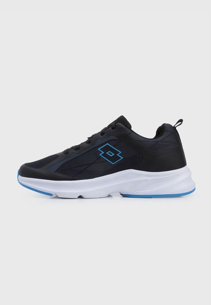 Tenis Lifestyle Negro-Blanco-Azul Lotto Relampago