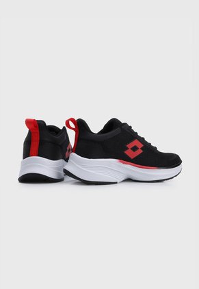 Tenis Training Negro-Blanco-Rojo Lotto Bando