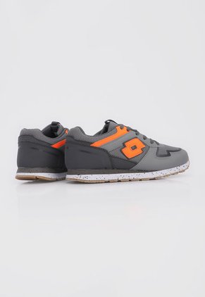 Tenis Lifestyle Gris-Blanco-Naranja Neón Lotto Alagna