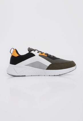 Tenis Lifestyle Blanco-Verde-Naranja Lotto Saman