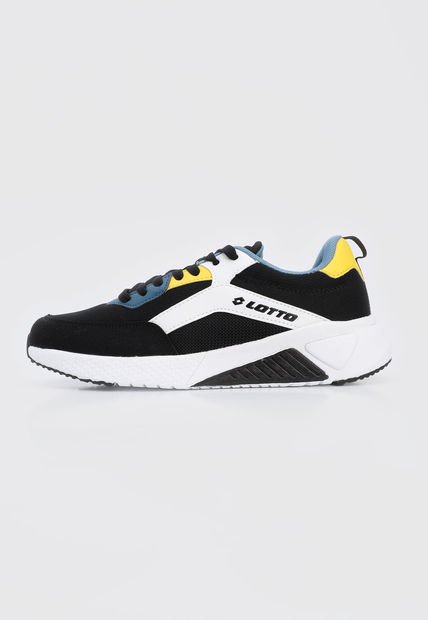 Tenis Lifestyle Negro-Blanco-Amarillo Lotto Saman