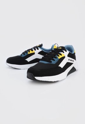 Tenis Lifestyle Negro-Blanco-Amarillo Lotto Saman