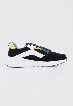 Tenis Lifestyle Negro-Blanco-Amarillo Lotto Saman