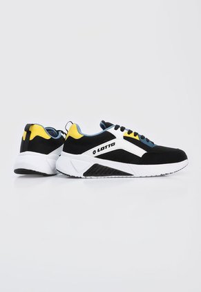 Tenis Lifestyle Negro-Blanco-Amarillo Lotto Saman