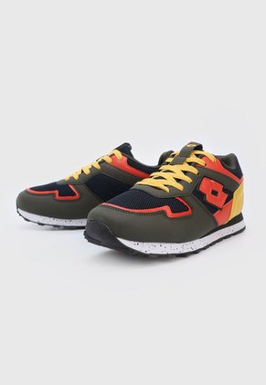 Tenis Lifestyle Verde-Naranja-Mostaza Lotto Orense
