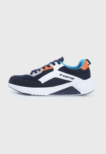 Tenis Lifestyle Negro-Blanco-Naranja Lotto Saman