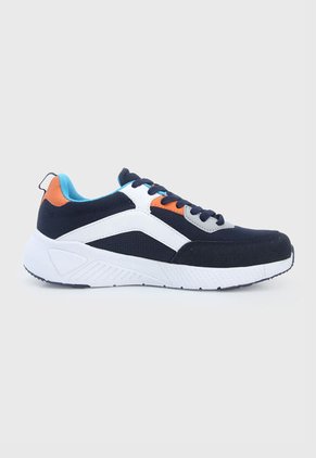 Tenis Lifestyle Negro-Blanco-Naranja Lotto Saman