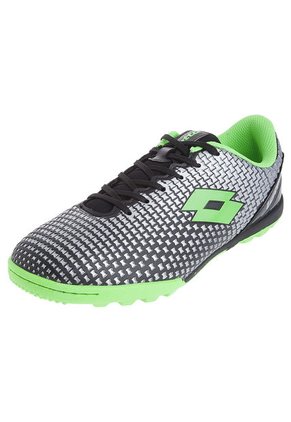 Fútbol Negro-Plateado-Verde Neón Lotto Rey/Tf