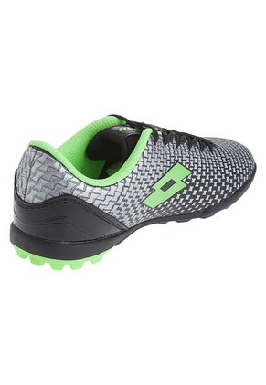 Fútbol Negro-Plateado-Verde Neón Lotto Rey/Tf