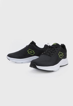 Tenis Lifestyle Negro-Blanco-Amarillo Neón Lotto Trueno