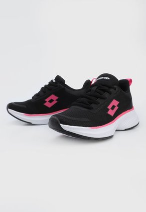 Tenis Training Negro-Blanco-Fucsia Lotto Alagna