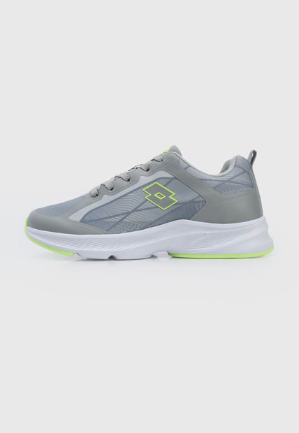 Tenis Training Gris-Blanco-Verde Neon Lotto Relampago