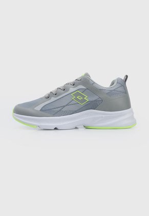Tenis Training Gris-Blanco-Verde Neon Lotto Relampago
