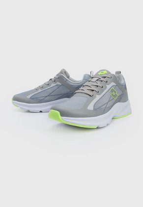 Tenis Training Gris-Blanco-Verde Neon Lotto Relampago