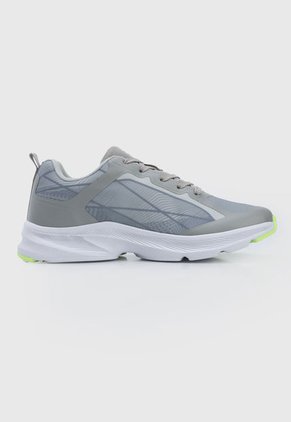 Tenis Training Gris-Blanco-Verde Neon Lotto Relampago