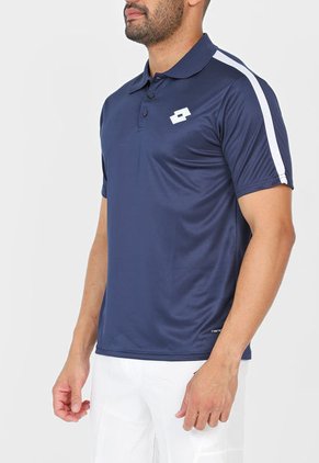 Polo Azul Oscuro-Blanco Lotto
