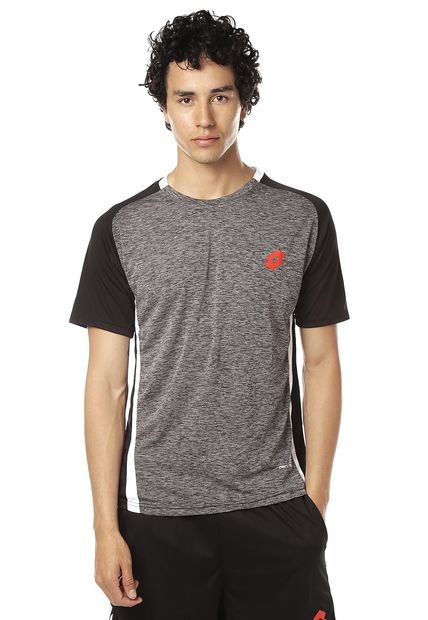 Camiseta Negro-Gris-Blanco Lotto