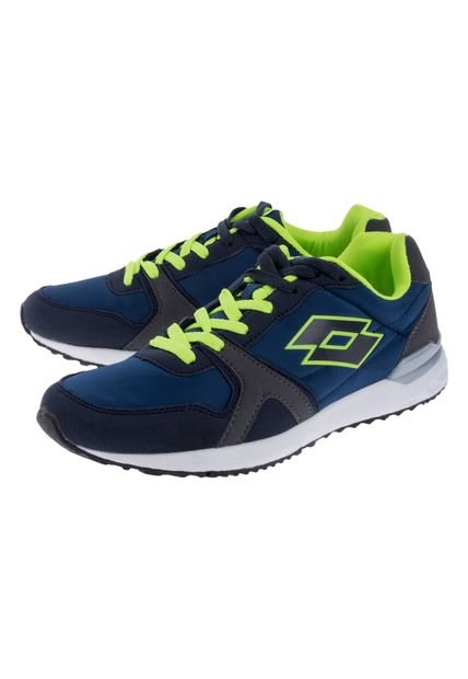 Lifestyle Azul-Gris-verde Neón Lotto Retro 100M-H1