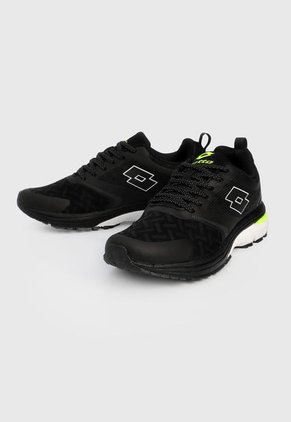 Tenis Lifestyle Negro-Blanco-Amarillo Neón  Lotto Centuria